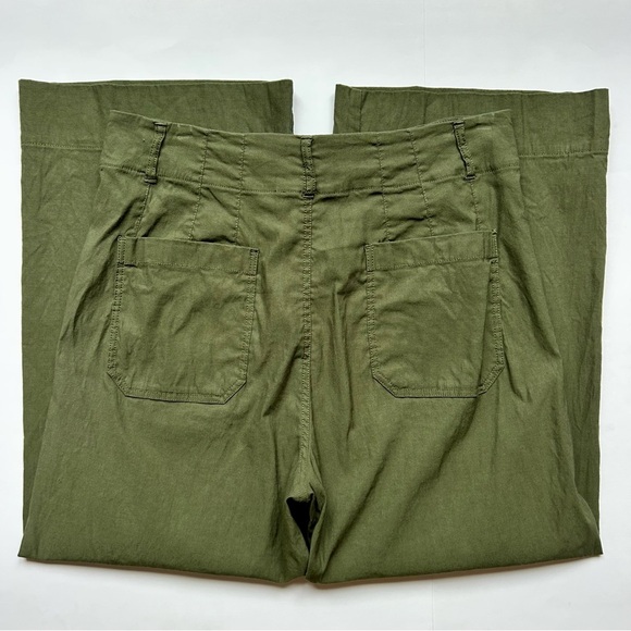Anthropologie Maeve The Colette Cropped Wide Leg Pants Green Size 32 - Picture 8 of 16